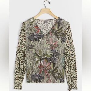 Anthropologie | Bl-nk London Sibley Safari Animal Print Top, Size Small